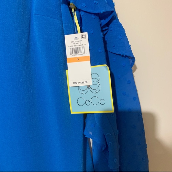 NWT CeCe by Cynthia Steffe Mix Media Long Sleeve Sheath Dress in Cosmic Blue - Picture 8 of 12